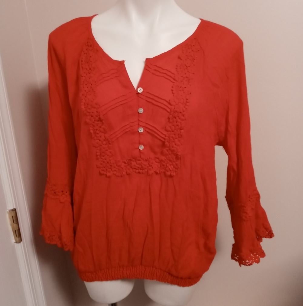 Cable & gauge orange blouse